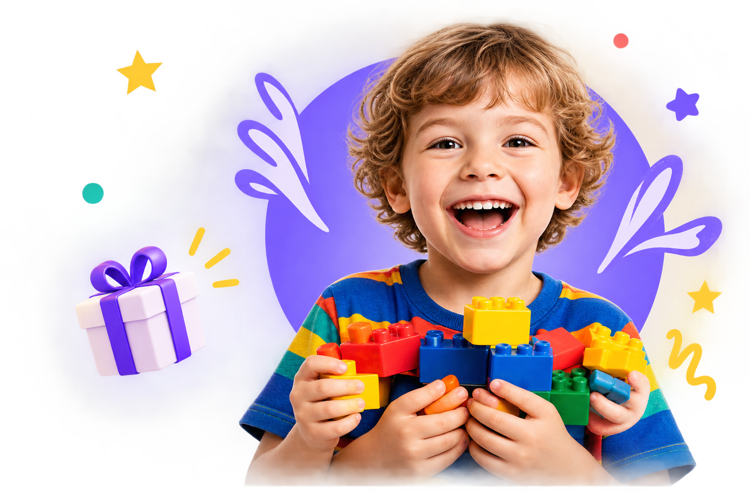 Kind mit buntem Spielzeug